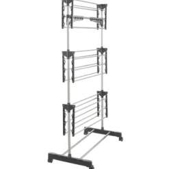 Étendoir pliable avec grande capacité et 30 accessoires H.145 cm