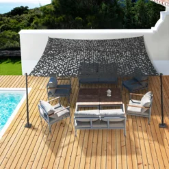 Toile ombrage rectangulaire camouflage gris 3x4 m