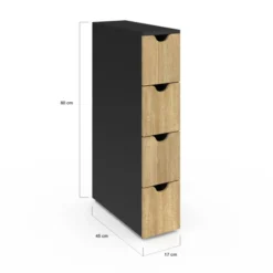 Tour de rangement gain de place sur roulettes