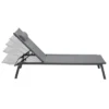 Transats de jardin aluminium gris et noir : lot de 2