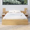 Tête de lit à chevets modulables bois et blanc
