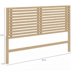 Tête de lit en lattes coloris bois clair 160 cm