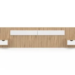 Tête de lit suspendue avec chevets pour lit 140, 160 et 180 cm bois et blanc