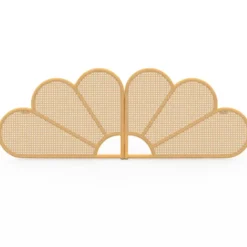 Tête de lit suspendue effet rotin et cannage 160 cm en forme de fleur