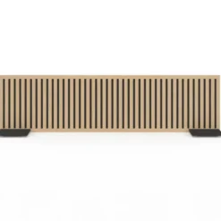 Tête de lit suspendue en lattes verticales