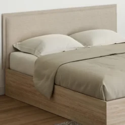 Tête de lit suspendue en tissu lin beige de 160 cm