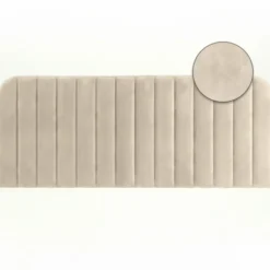 Tête de lit suspendue en velours beige 160 cm