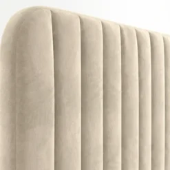 Tête de lit suspendue en velours beige 160 cm
