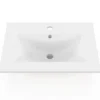 Vasque à encastrer rectangle en céramique blanche L. 61 x l. 46 x H. 17 cm