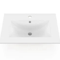 Vasque à encastrer rectangle en céramique blanche L. 61 x l. 46 x H. 17 cm
