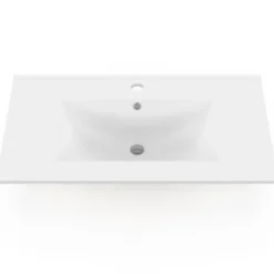 Vasque à encastrer rectangle en céramique blanche L. 81 x l. 46 x H. 17 cm