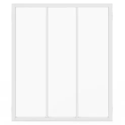Verrière atelier 3 vitrages L. 93 x H. 108 cm en métal blanc et verre trempé