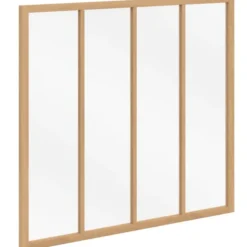 Verrière atelier 4 vitrages L. 116 x H. 108 cm en bois et verre trempé